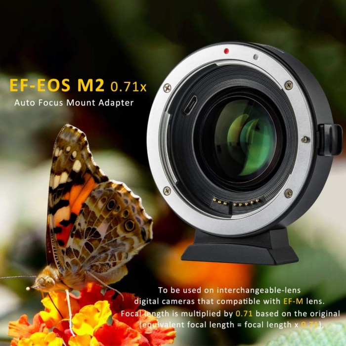 Viltrox EF-EOS M2 Lens Adapter 0.71x Speed Booster for Canon EF Lens to EOS EF-M Mirrorless Camera